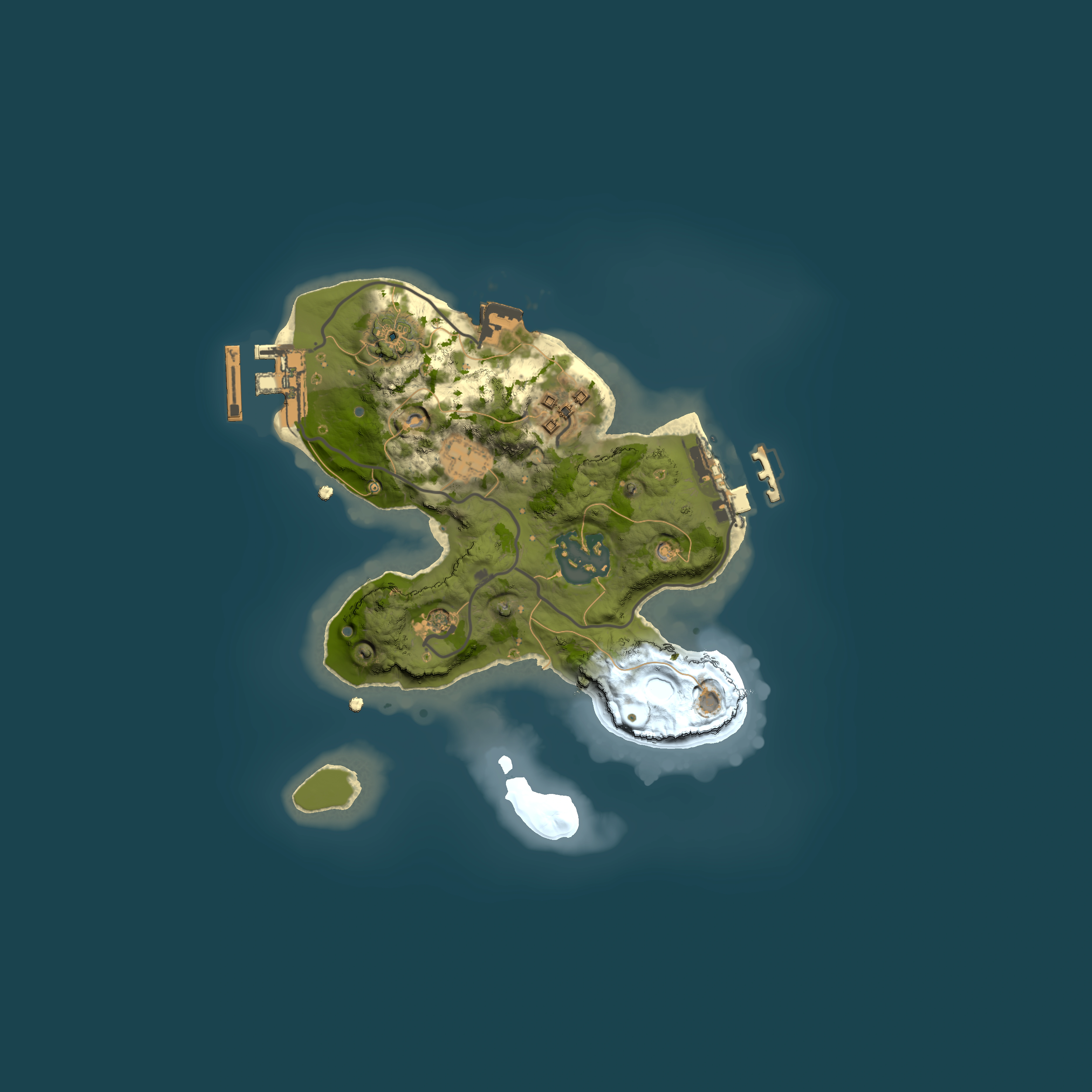 Full top-down render of Rust map seed 166603671, 2000x2000m