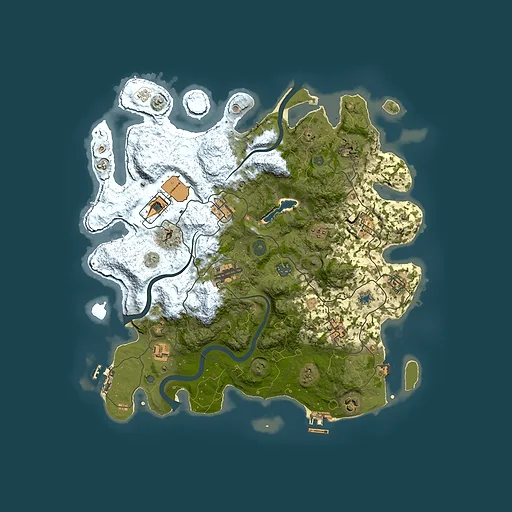 Rust map seed 1921306493, 4000x4000m top-down preview