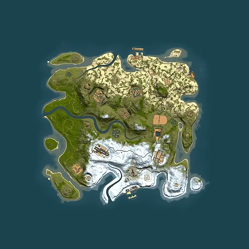 Rust map seed 181743201, 3500x3500m top-down preview