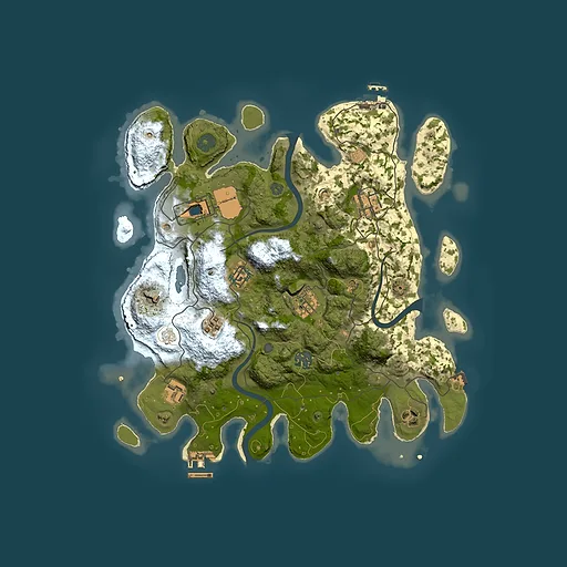 Rust map seed 1105845354, 3500x3500m top-down preview