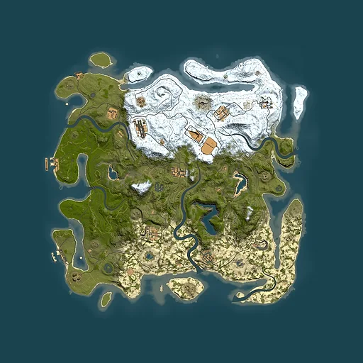 Rust map seed 1043070617, 4500x4500m top-down preview