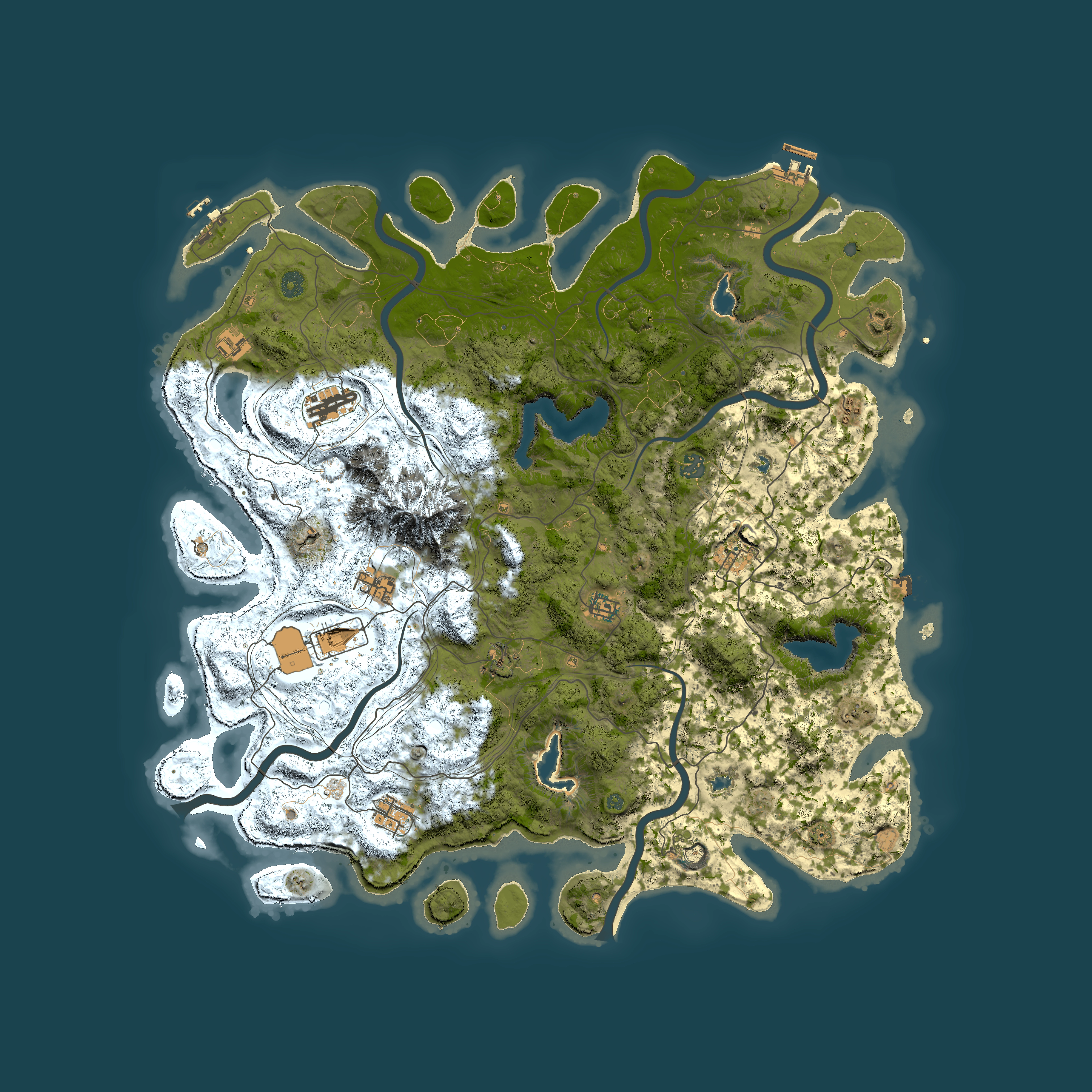 Full top-down render of Rust map seed 40936829, 5000x5000m