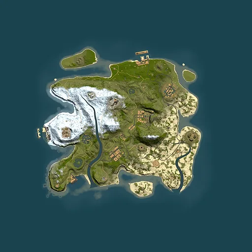 Rust map seed 309826927, 3000x3000m top-down preview