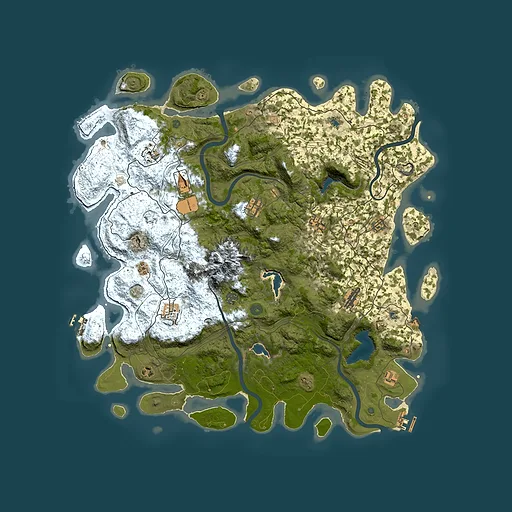 Rust map seed 280124538, 5000x5000m top-down preview