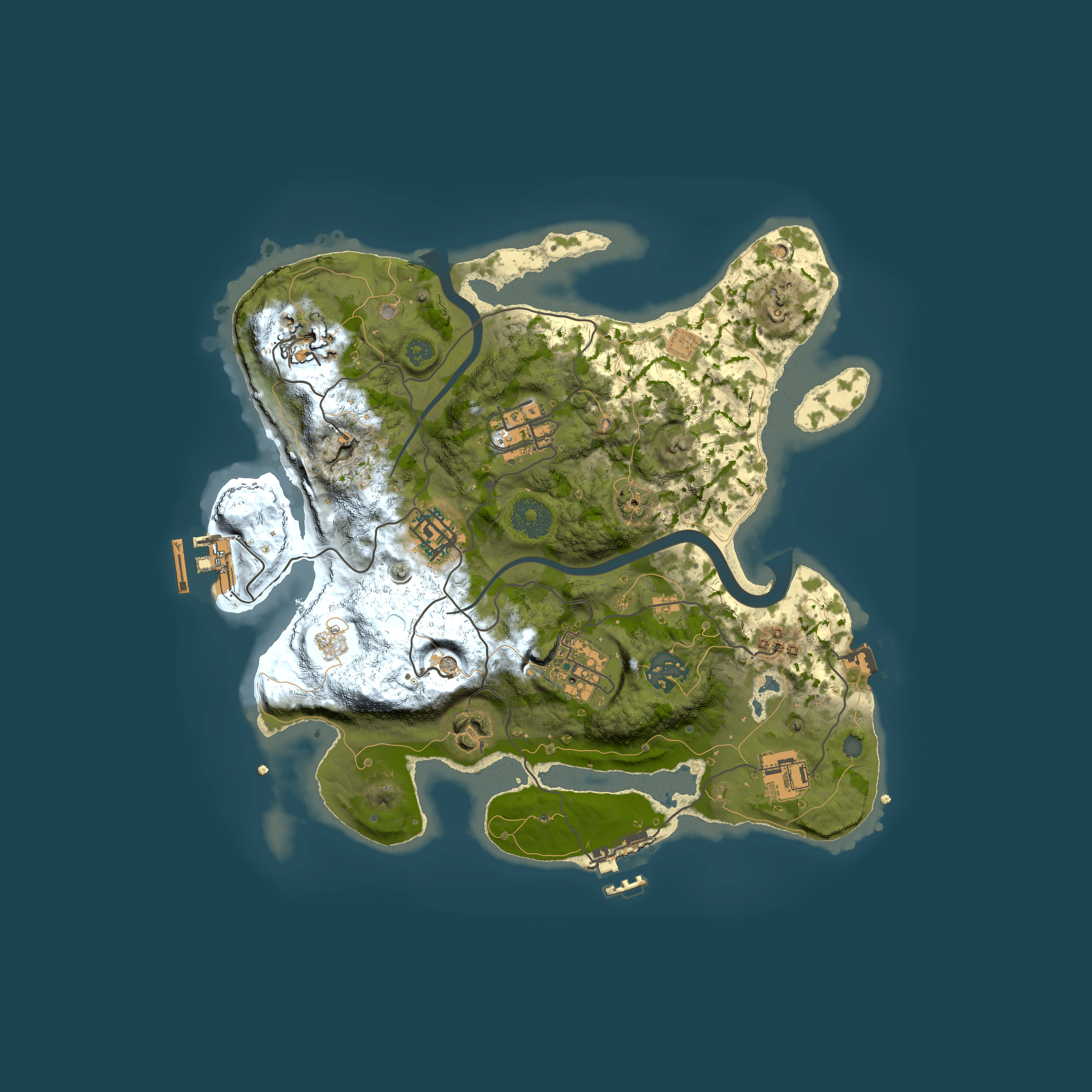 Full top-down render of Rust map seed 485969061, 3000x3000m