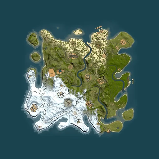 Rust map seed 71079141, 3850x3850m top-down preview