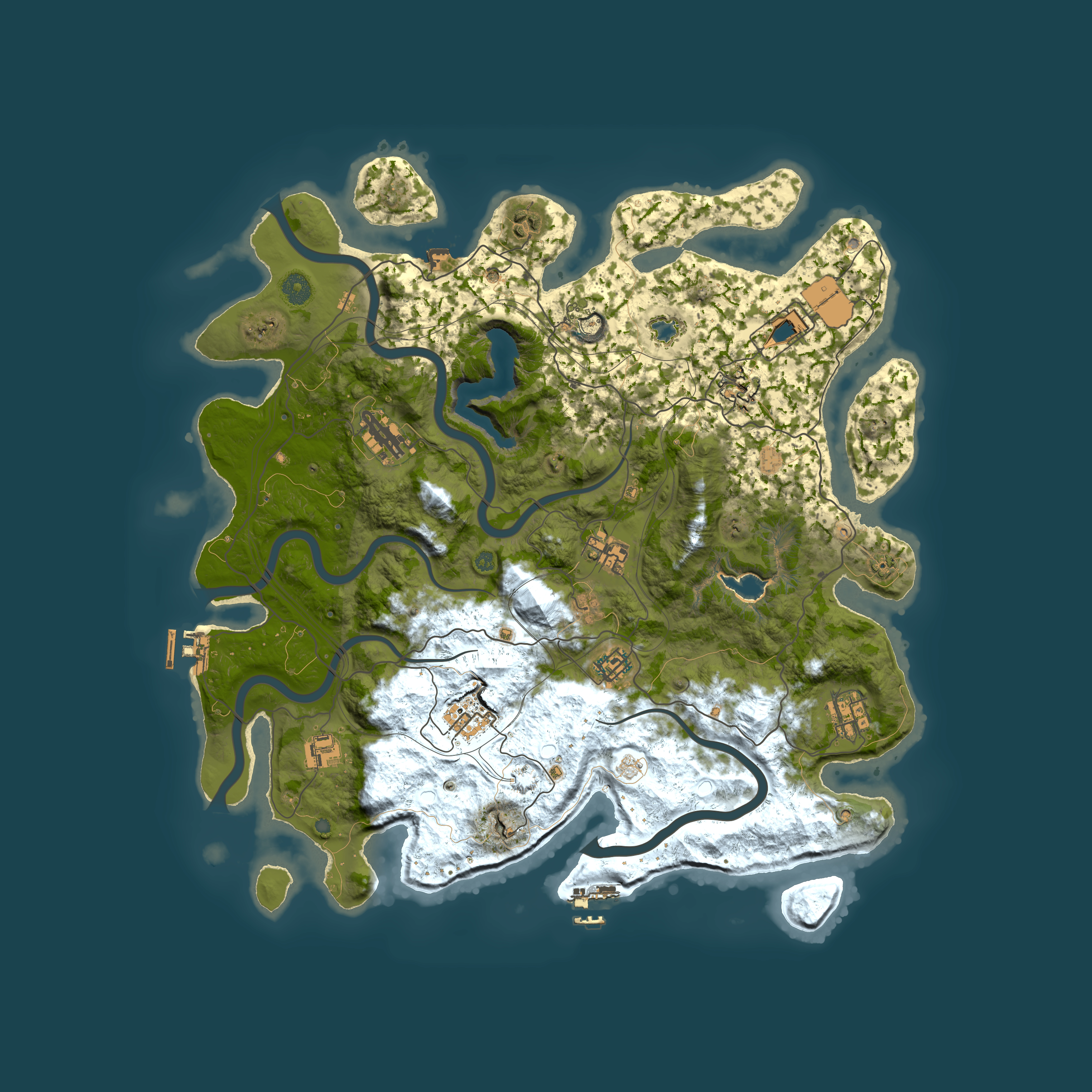 Full top-down render of Rust map seed 1337, 4350x4350m