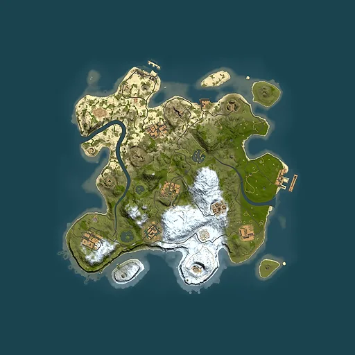 Rust map seed 741407, 3000x3000m top-down preview