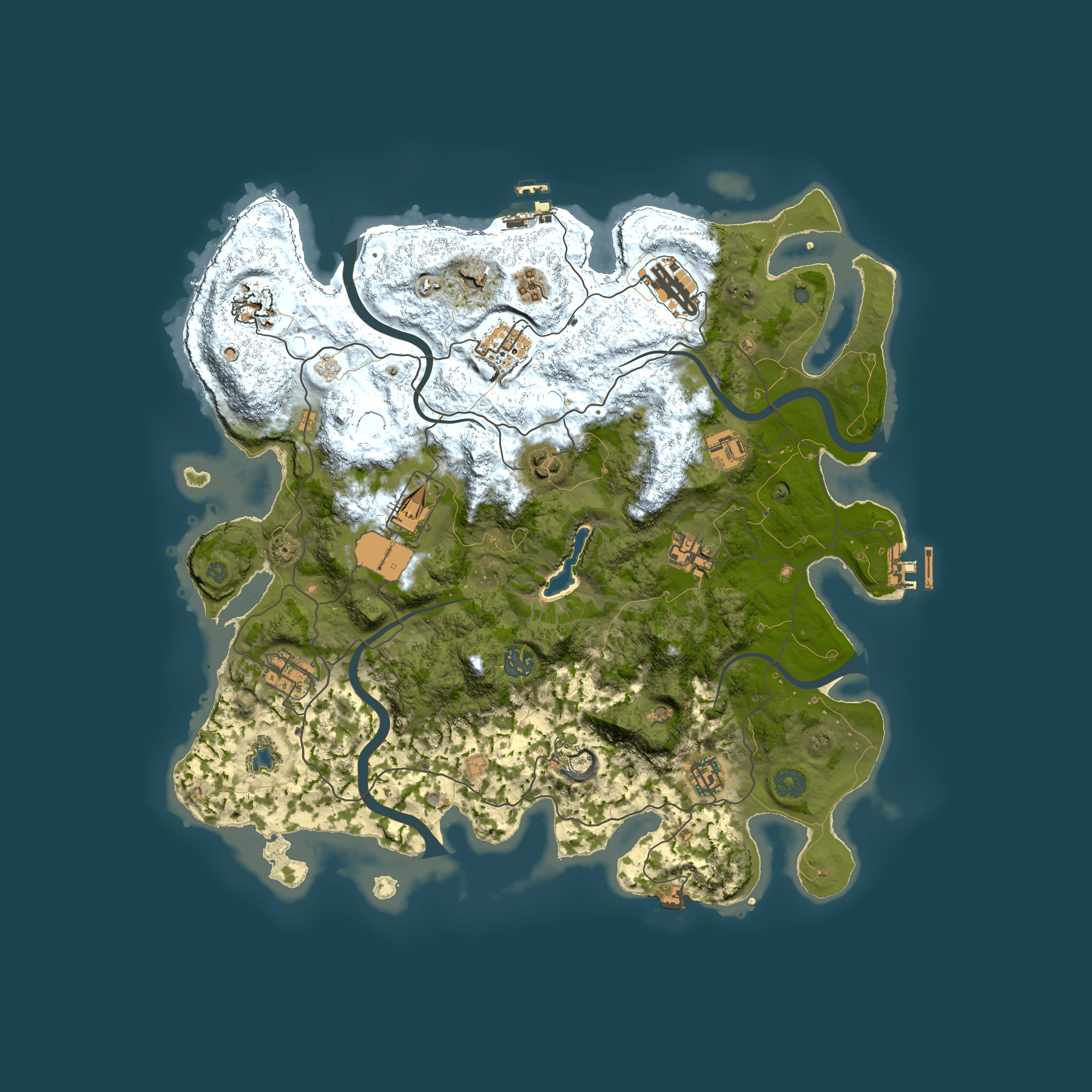 Full top-down render of Rust map seed 2063328940, 4000x4000m