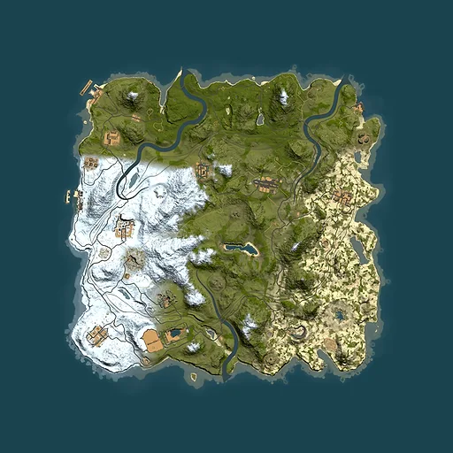 Rust map seed 1337, 4000x4000m top-down preview