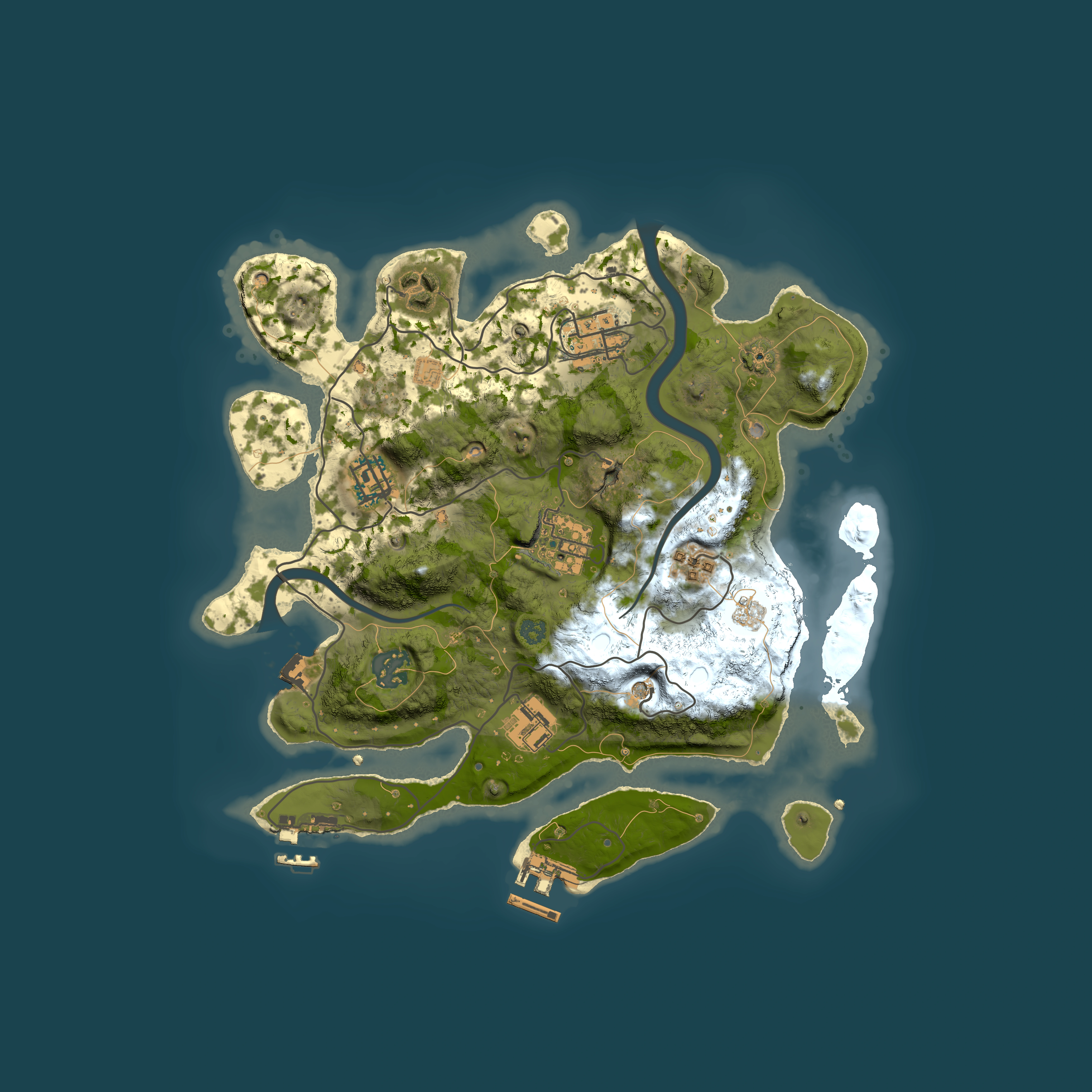 Full top-down render of Rust map seed 1644738176, 3000x3000m
