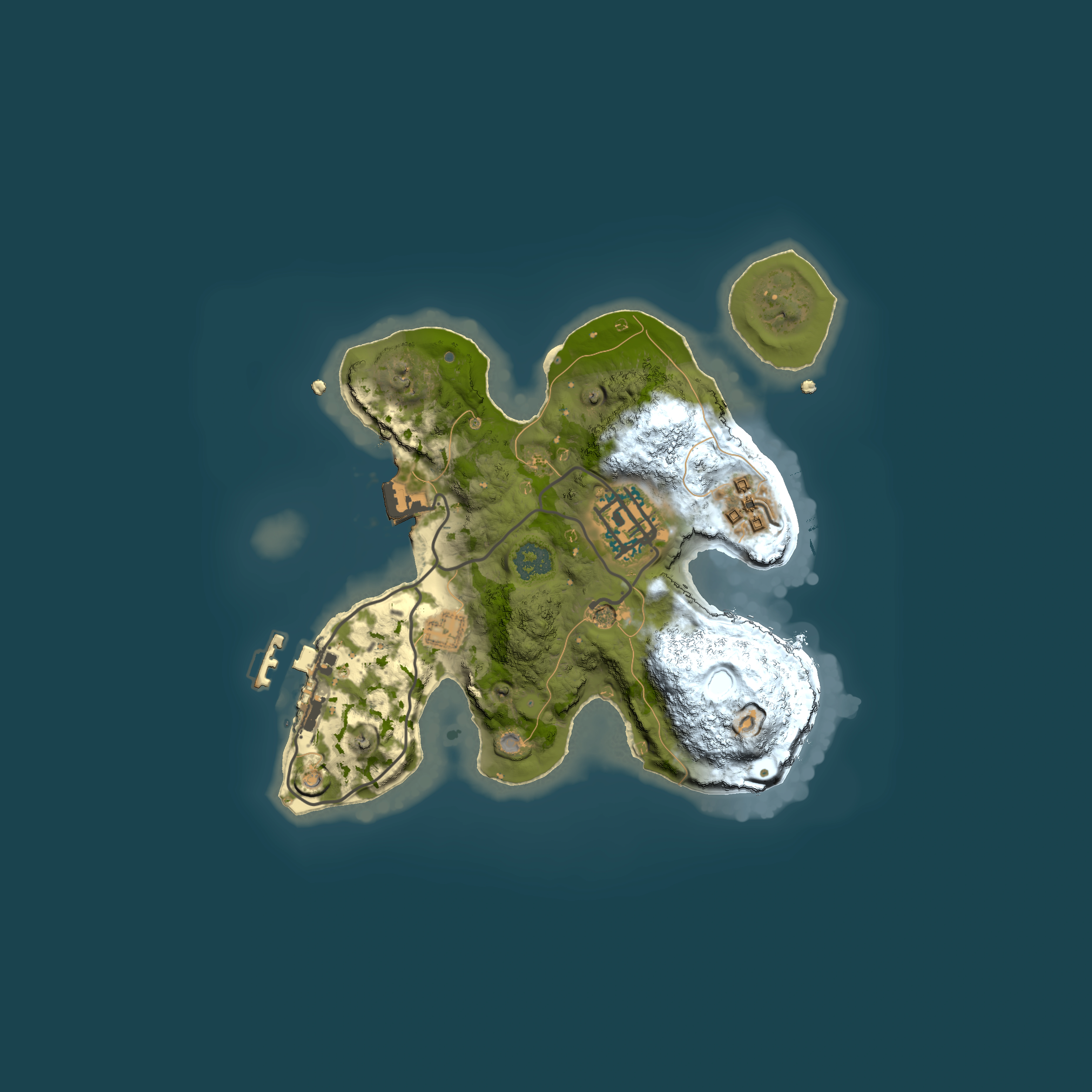 Full top-down render of Rust map seed 1848430980, 2000x2000m