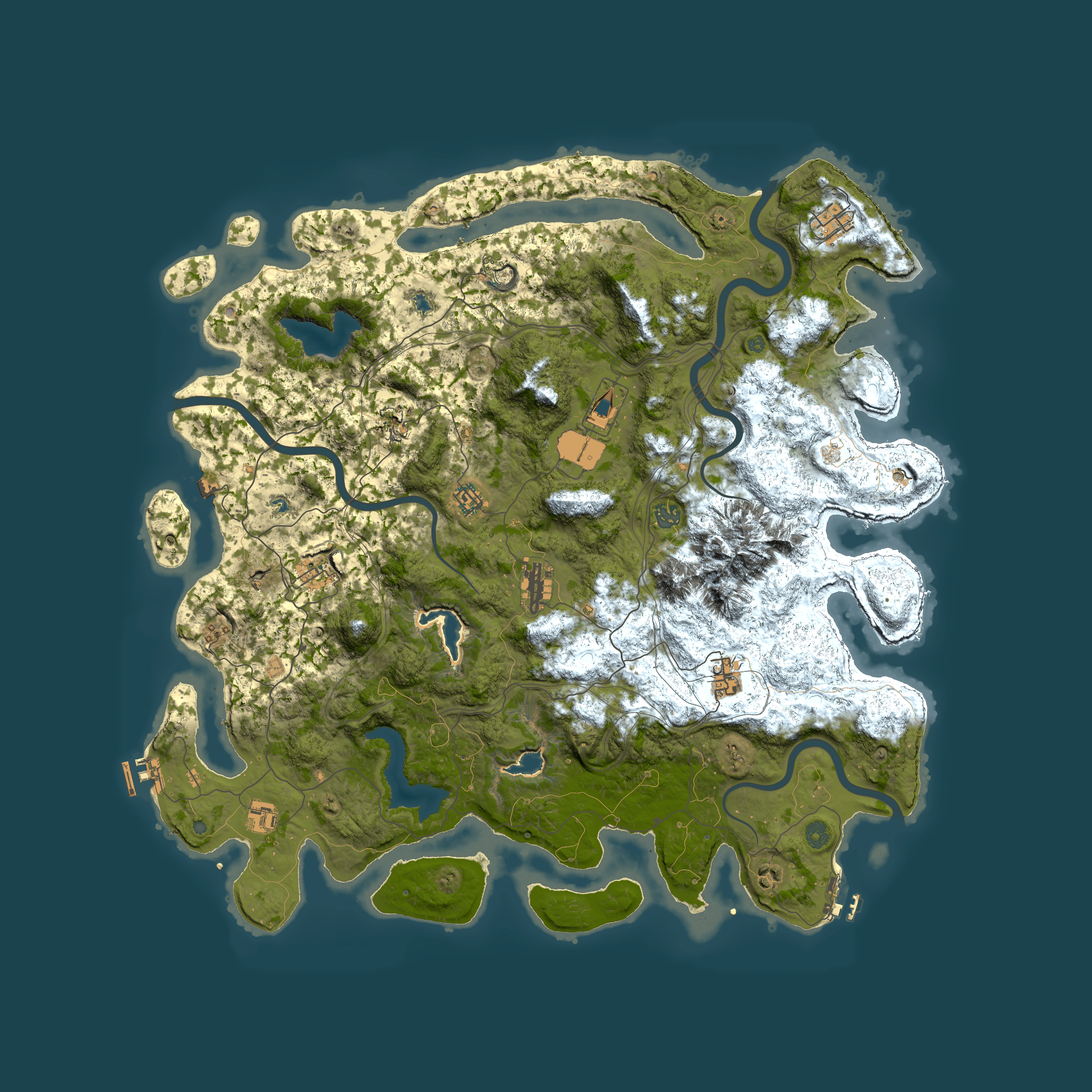Full top-down render of Rust map seed 2062224295, 5000x5000m