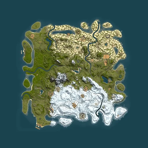 Rust map seed 1047425410, 5000x5000m top-down preview