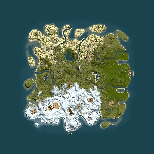 Rust map seed 1055407066, 4500x4500m top-down preview