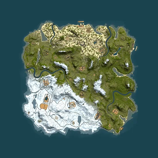 Rust map seed 1337, 4250x4250m top-down preview