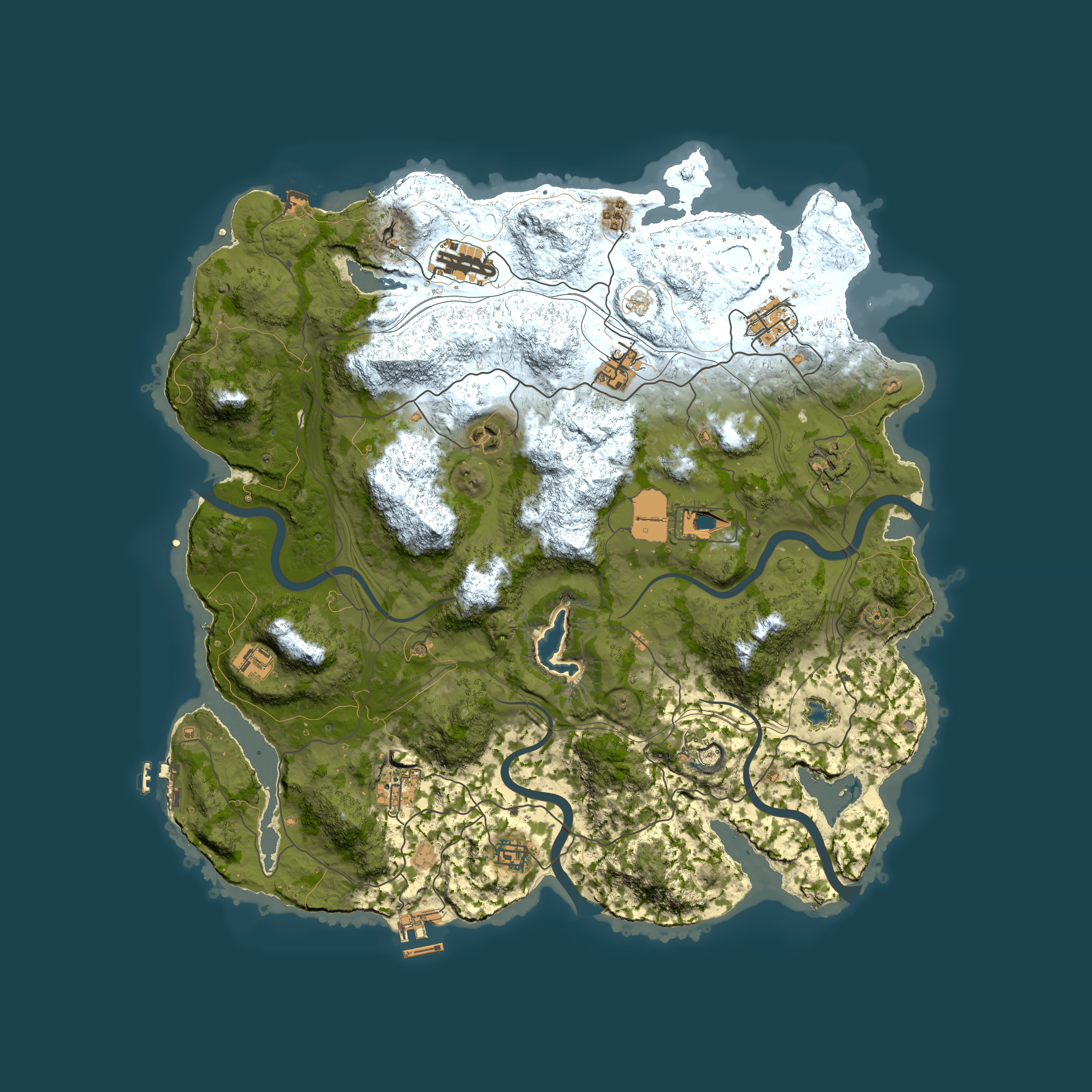 Full top-down render of Rust map seed 1337, 4250x4250m