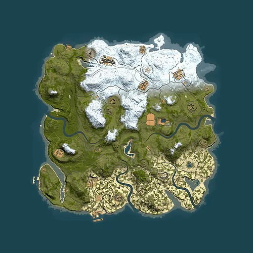 Rust map seed 1337, 4250x4250m top-down preview