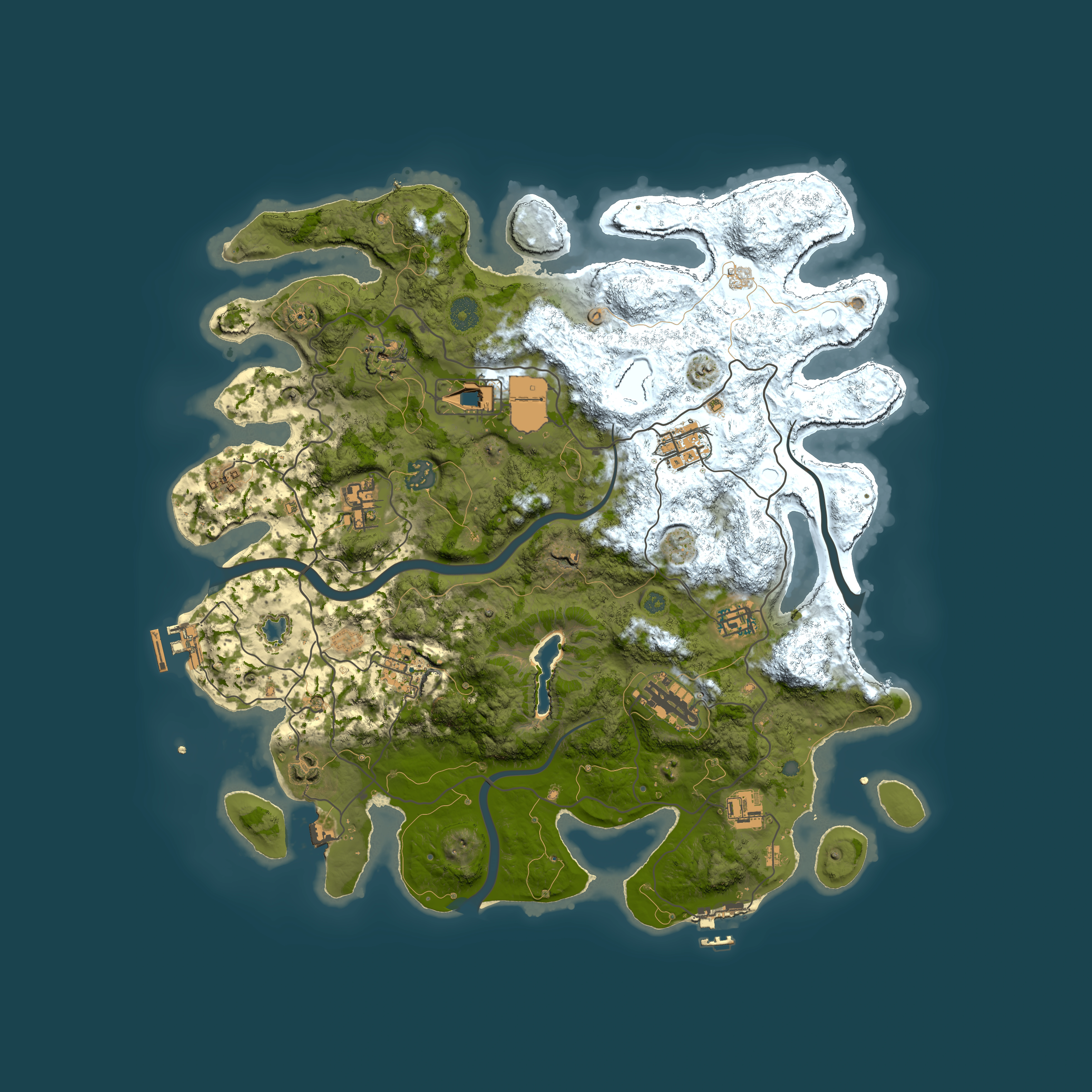 Full top-down render of Rust map seed 1452447824, 4000x4000m