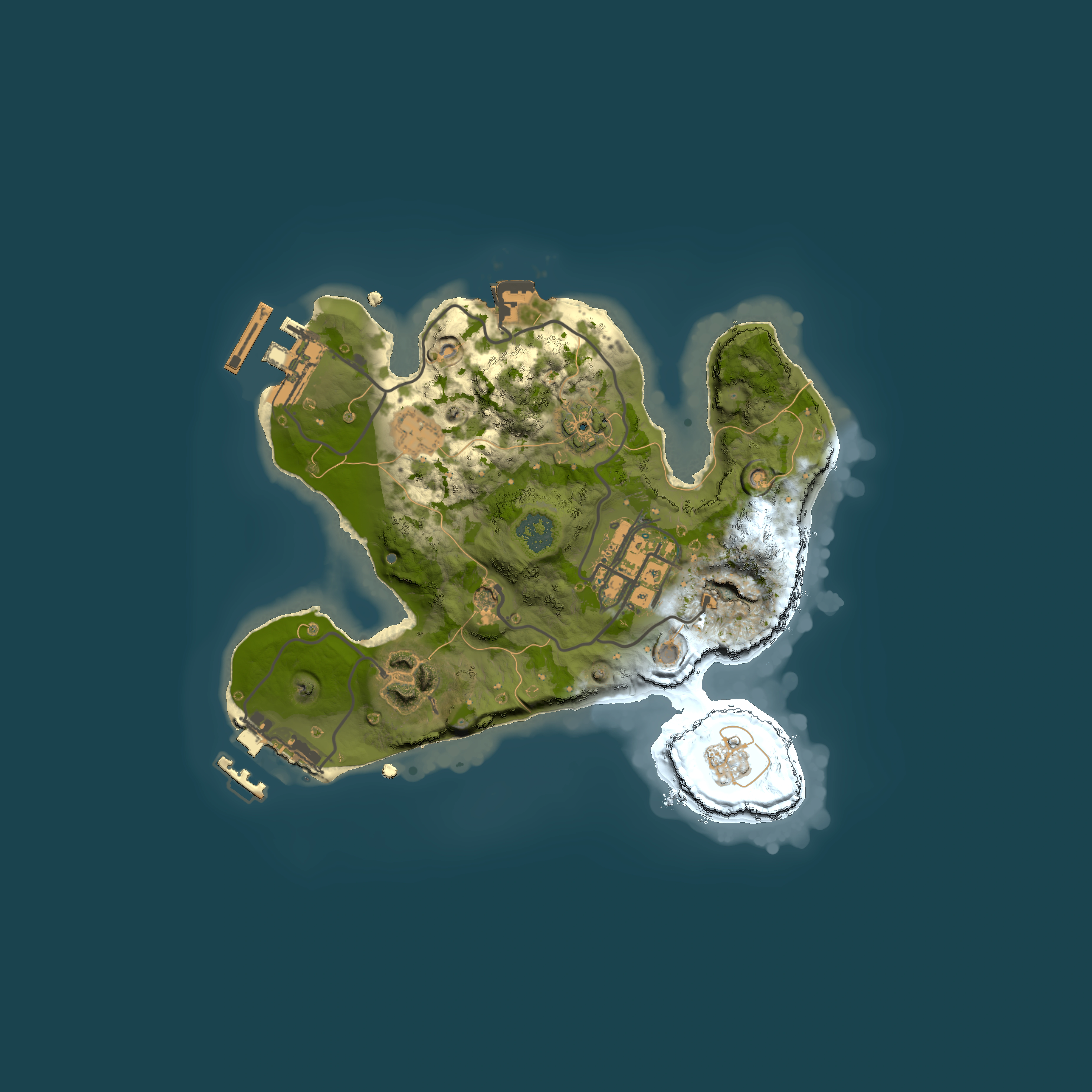 Full top-down render of Rust map seed 1845216196, 2000x2000m