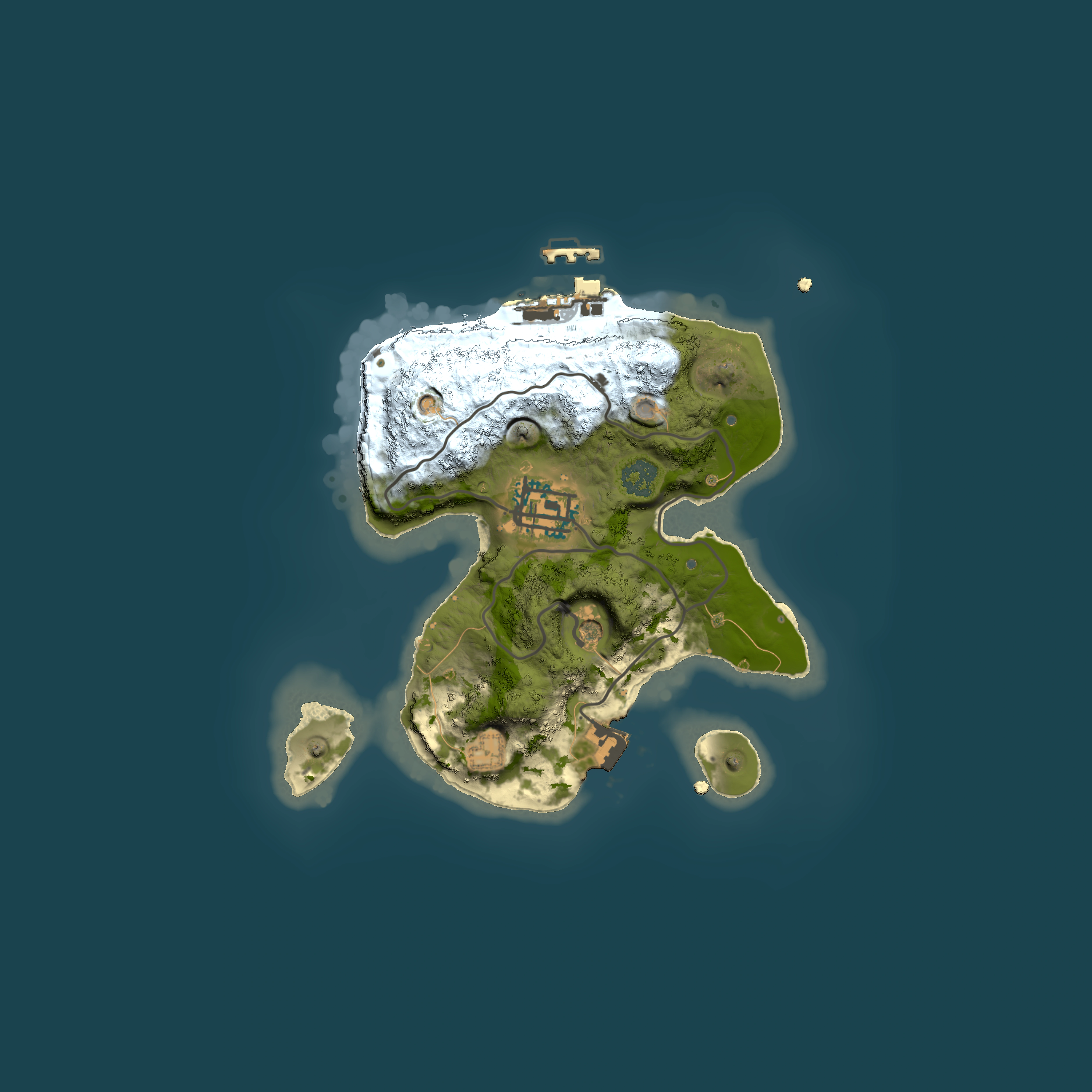 Full top-down render of Rust map seed 1040738247, 2000x2000m
