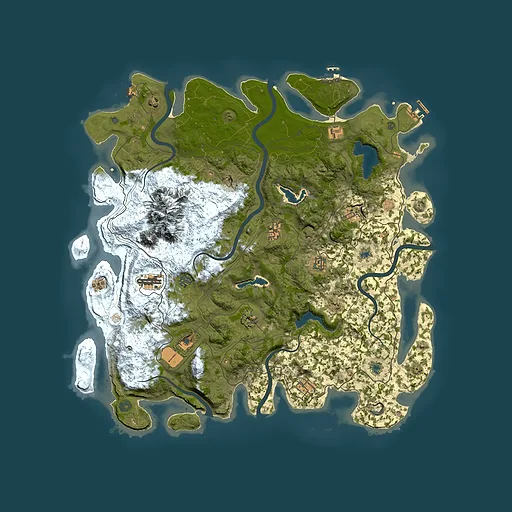 Rust map seed 254888287, 5000x5000m top-down preview