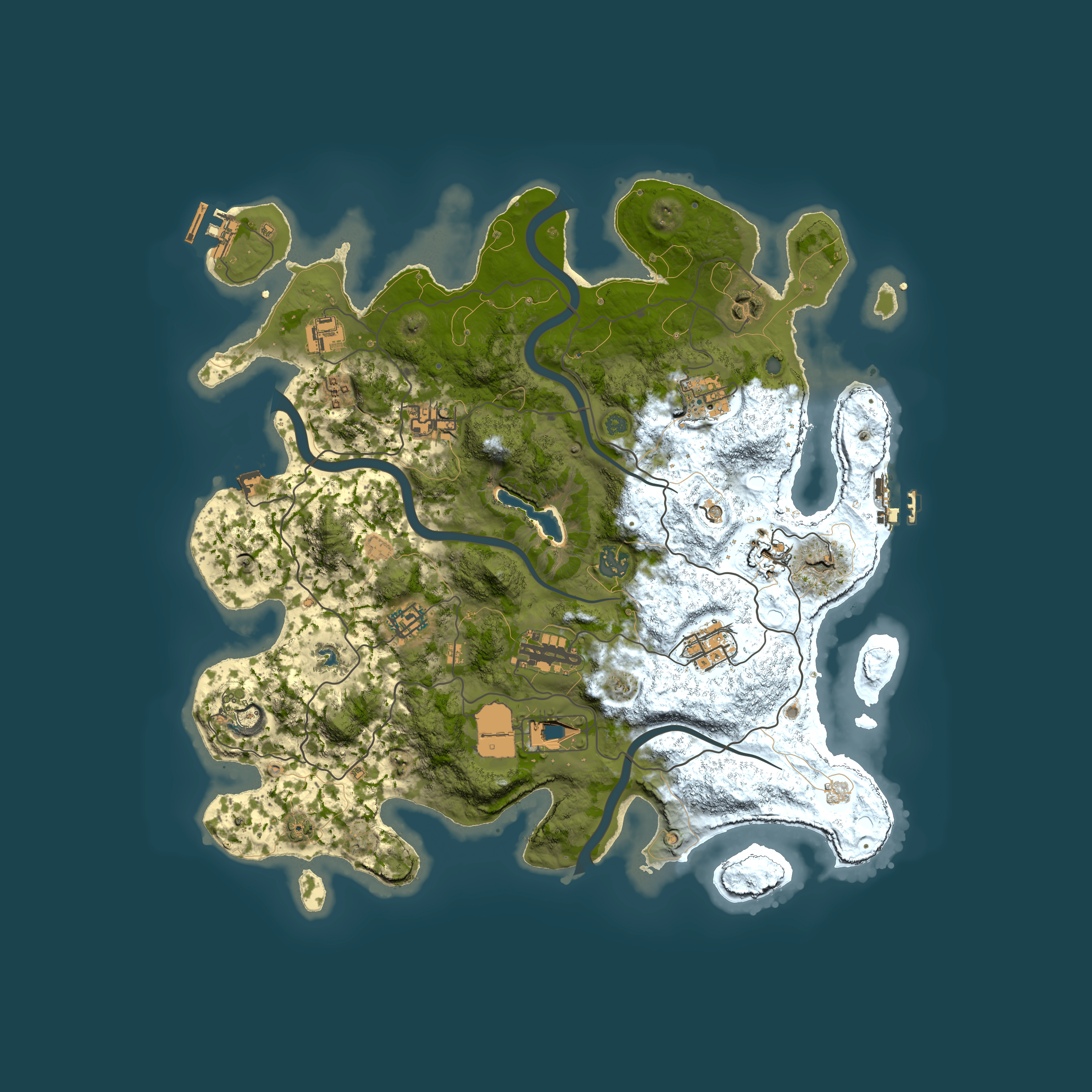 Full top-down render of Rust map seed 1306588260, 4000x4000m