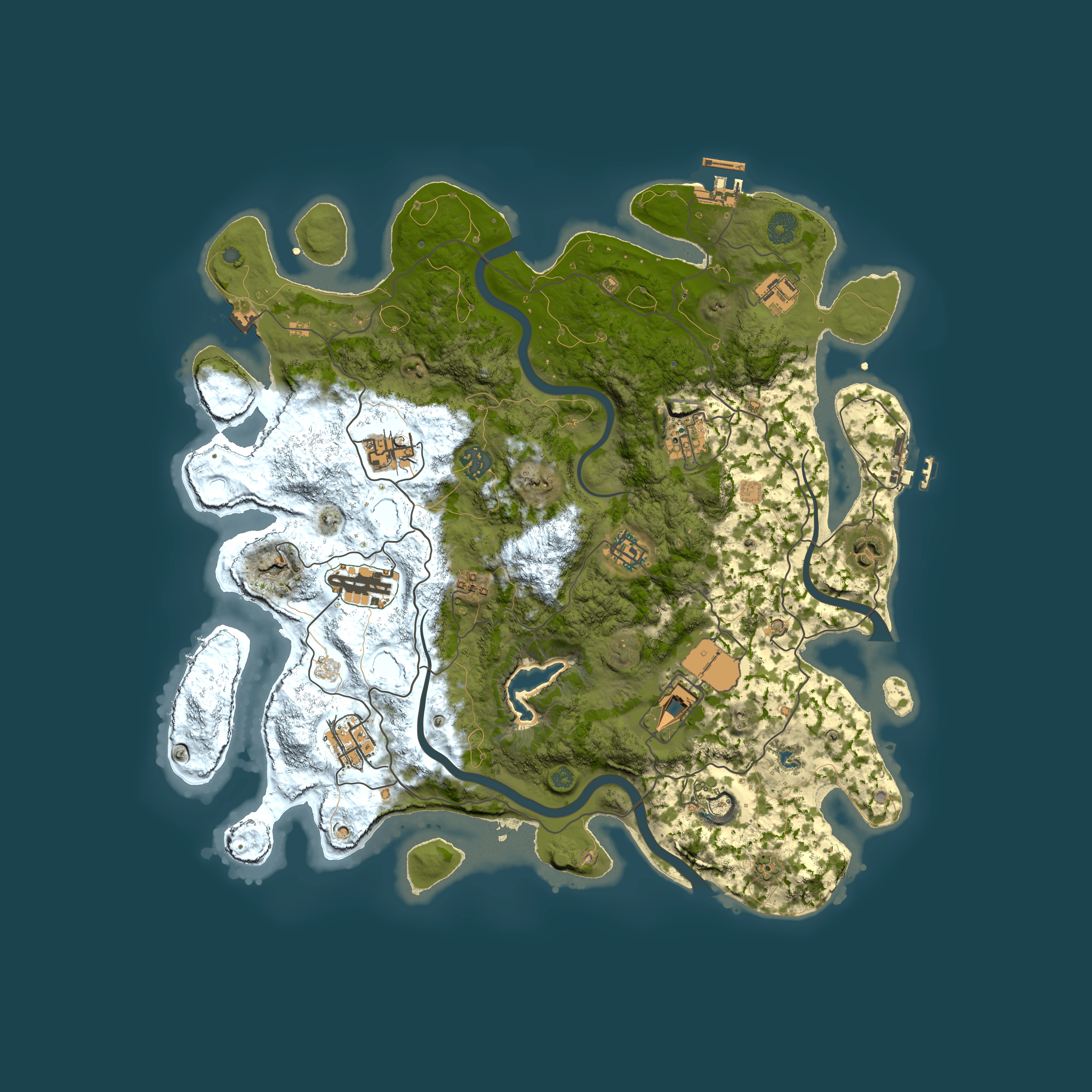 Full top-down render of Rust map seed 173035577, 4000x4000m