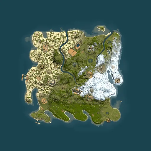 Rust map seed 0, 3750x3750m top-down preview