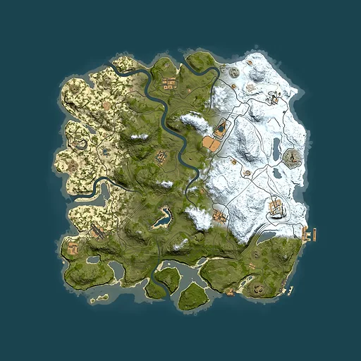 Rust map seed 1337, 4250x4250m top-down preview