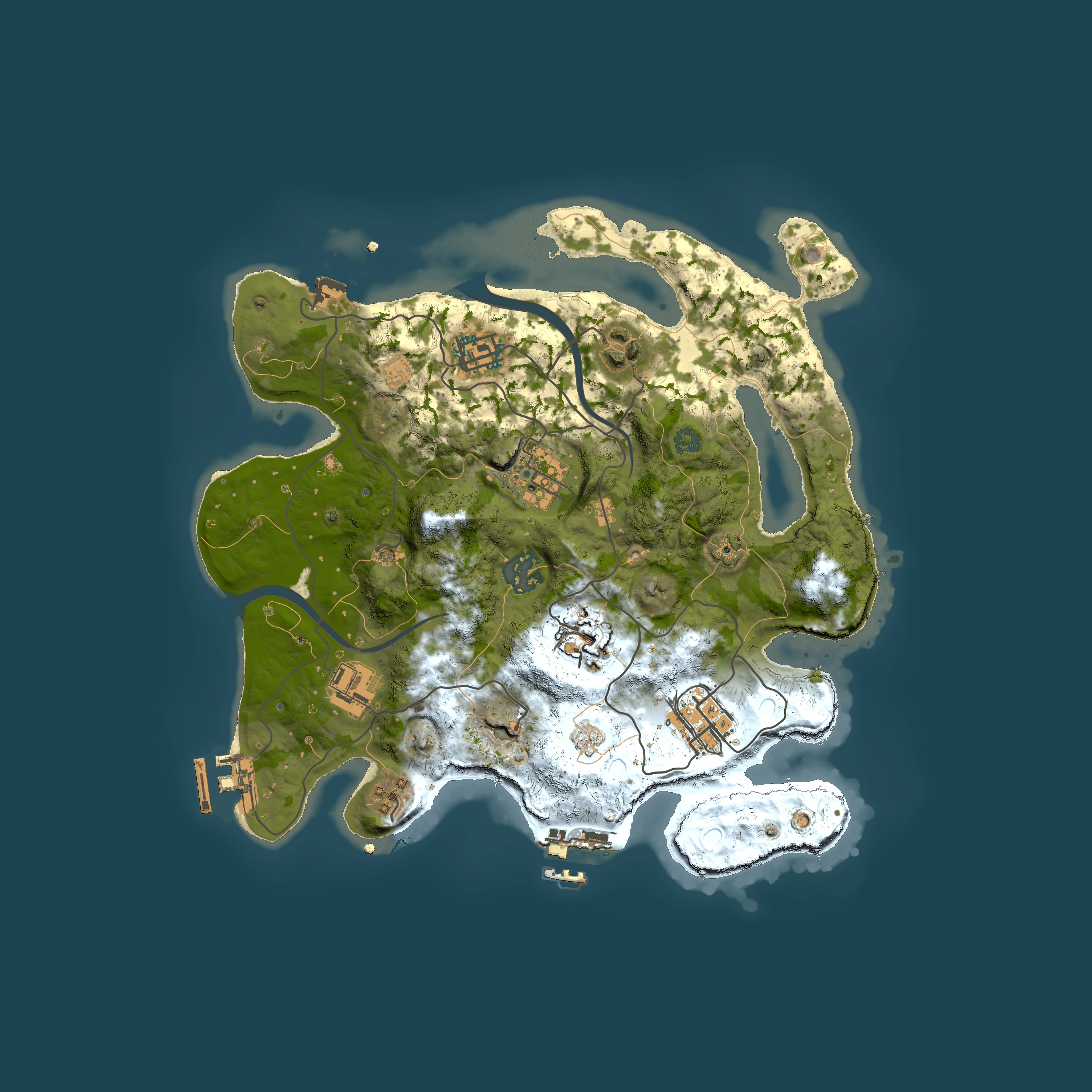 Full top-down render of Rust map seed 1750946096, 3000x3000m