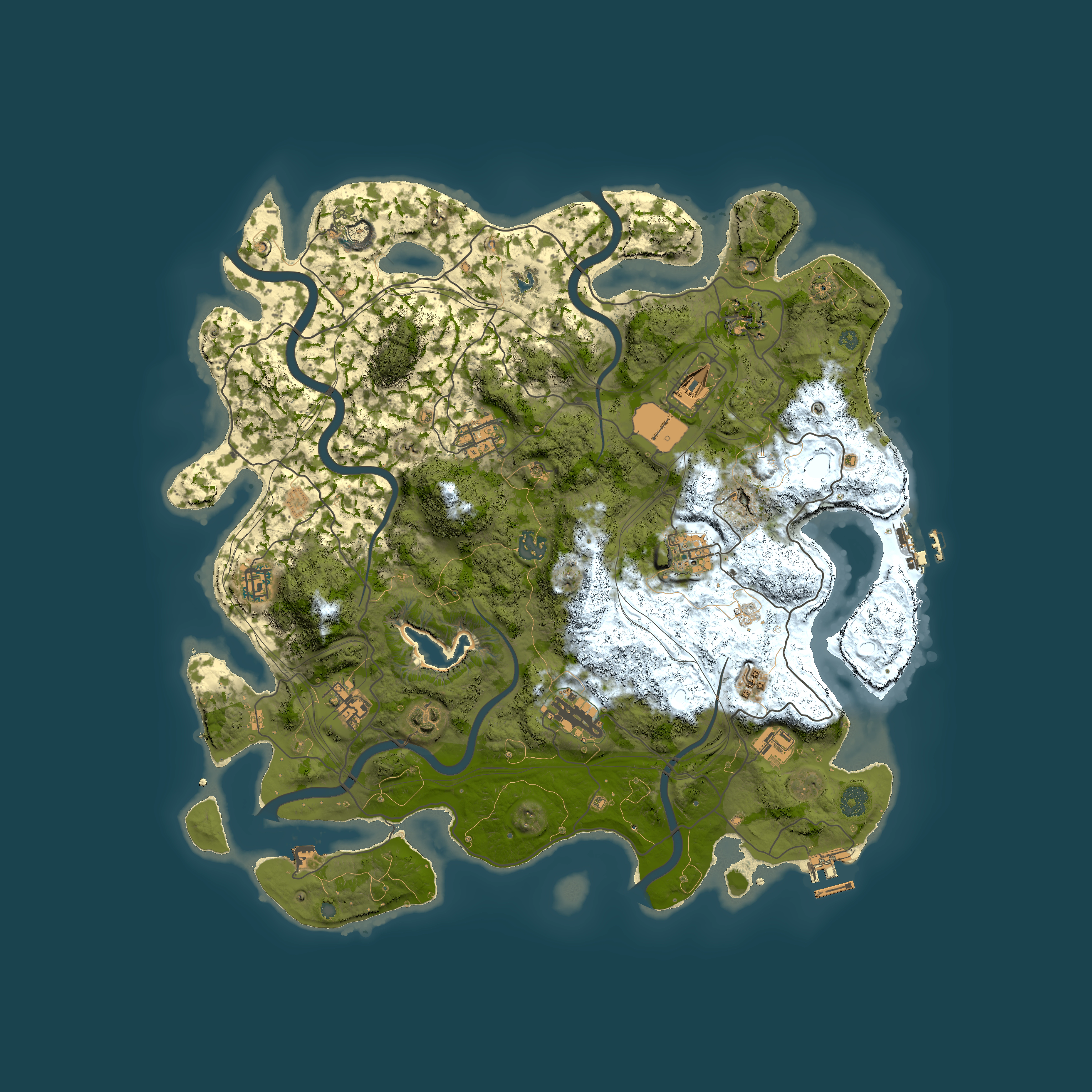 Full top-down render of Rust map seed 0, 4250x4250m