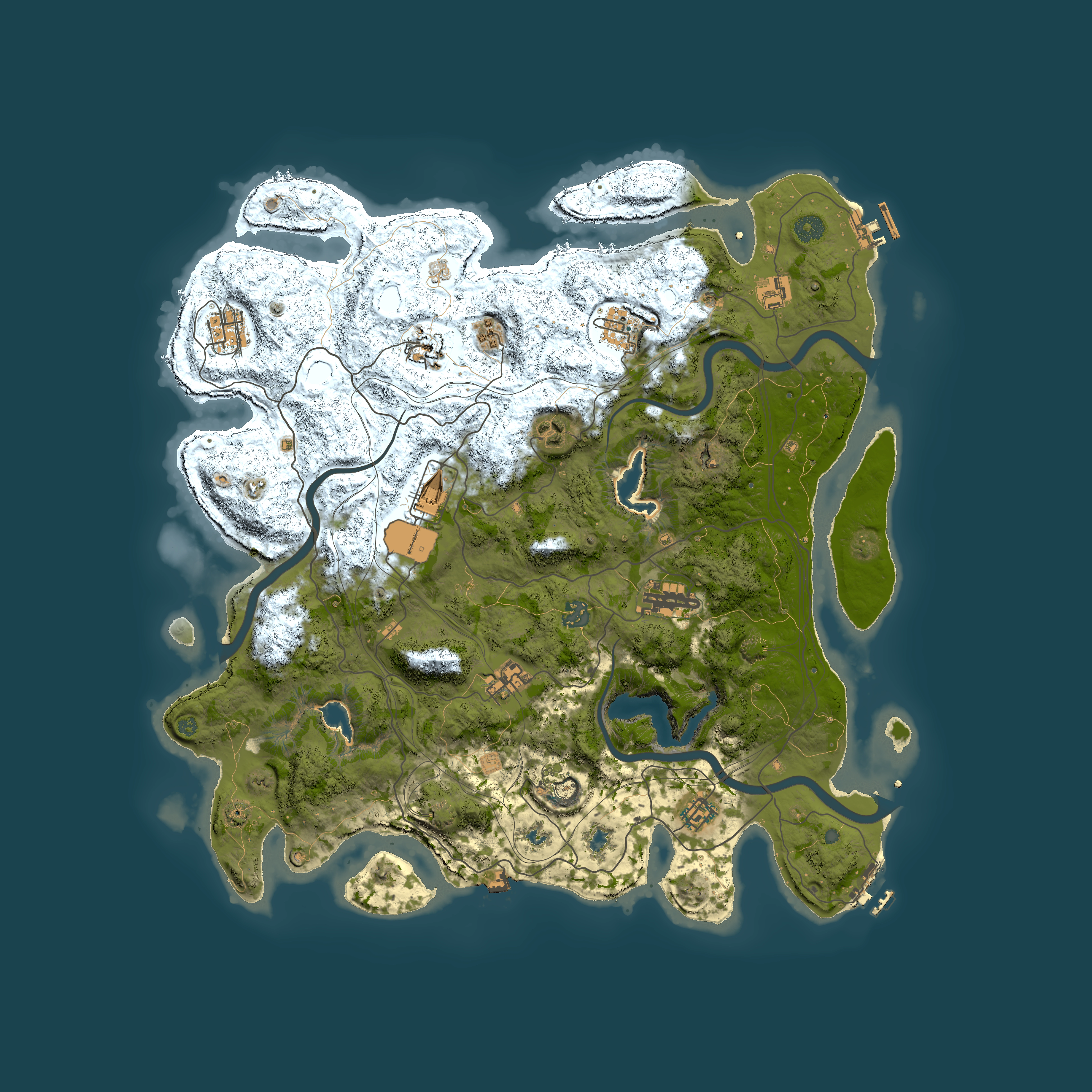 Full top-down render of Rust map seed 952764430, 4500x4500m