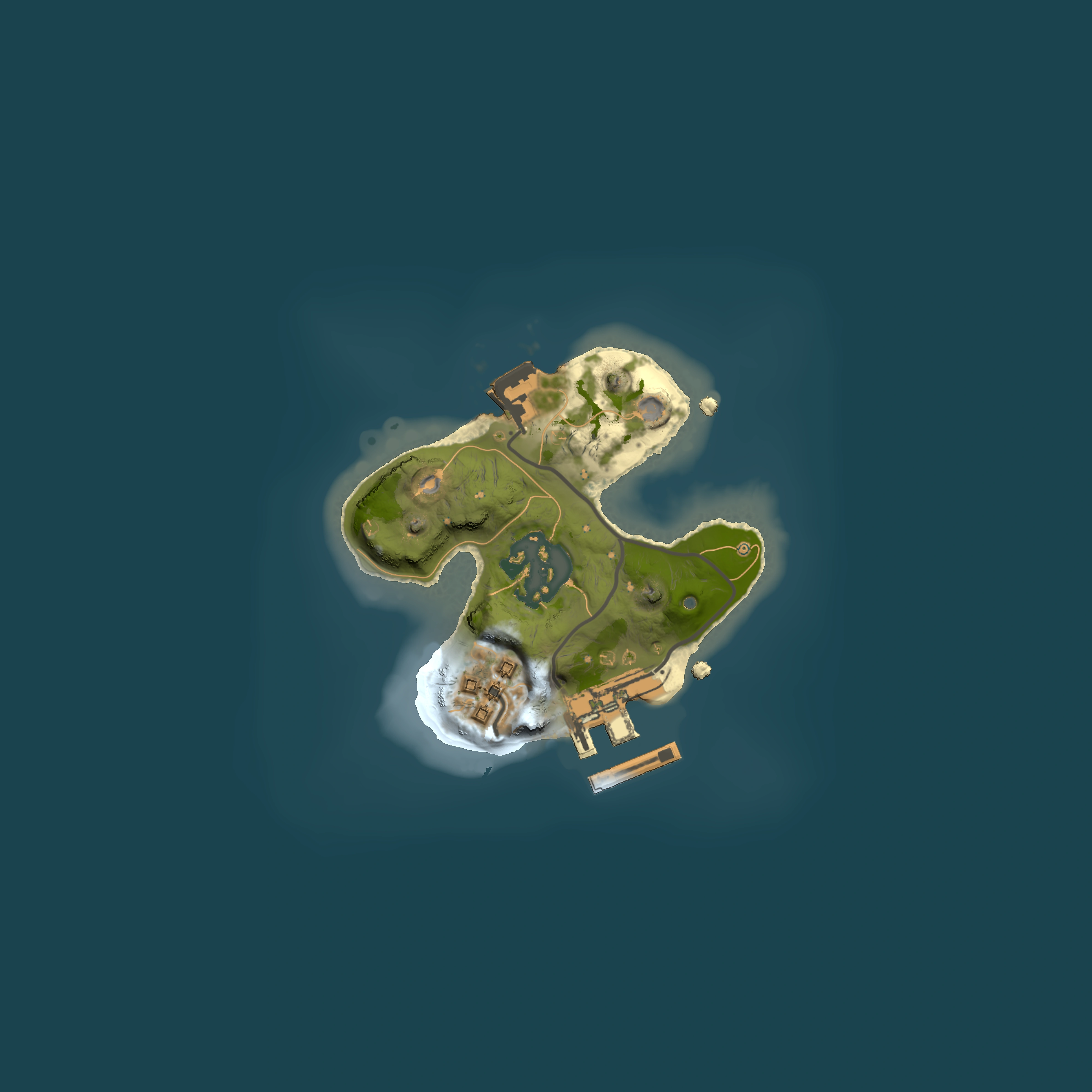 Full top-down render of Rust map seed 1519120121, 1500x1500m