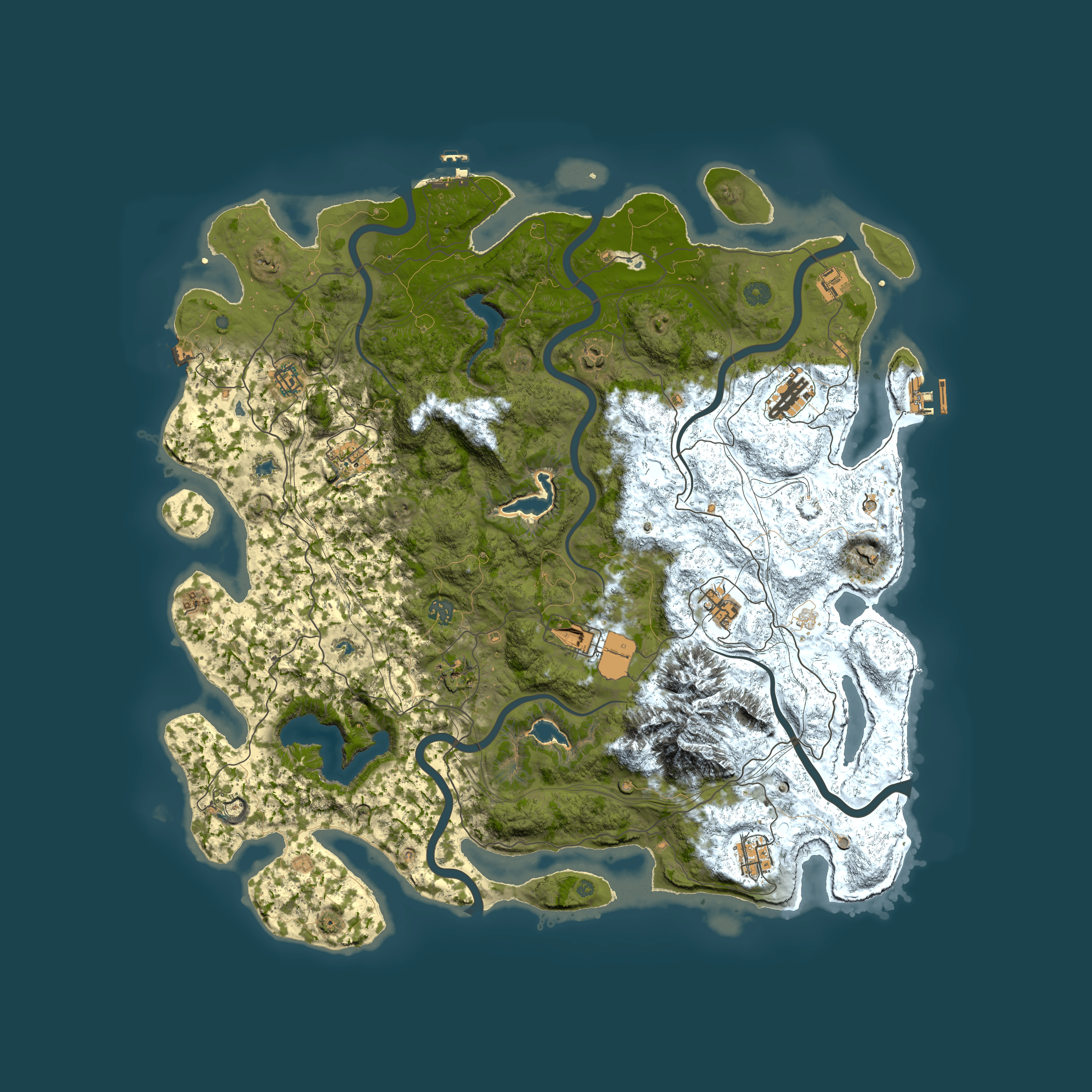 Full top-down render of Rust map seed 1221718969, 5000x5000m