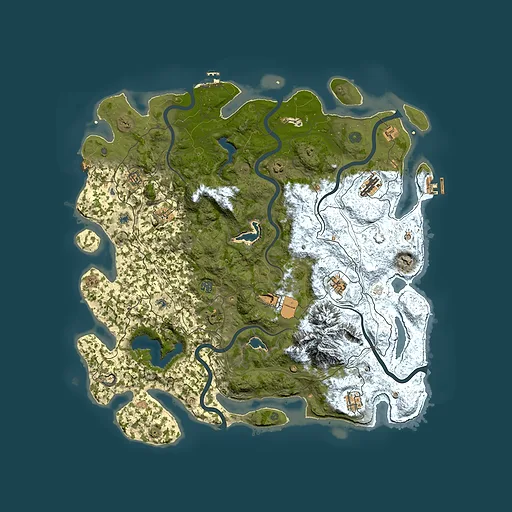Rust map seed 1221718969, 5000x5000m top-down preview