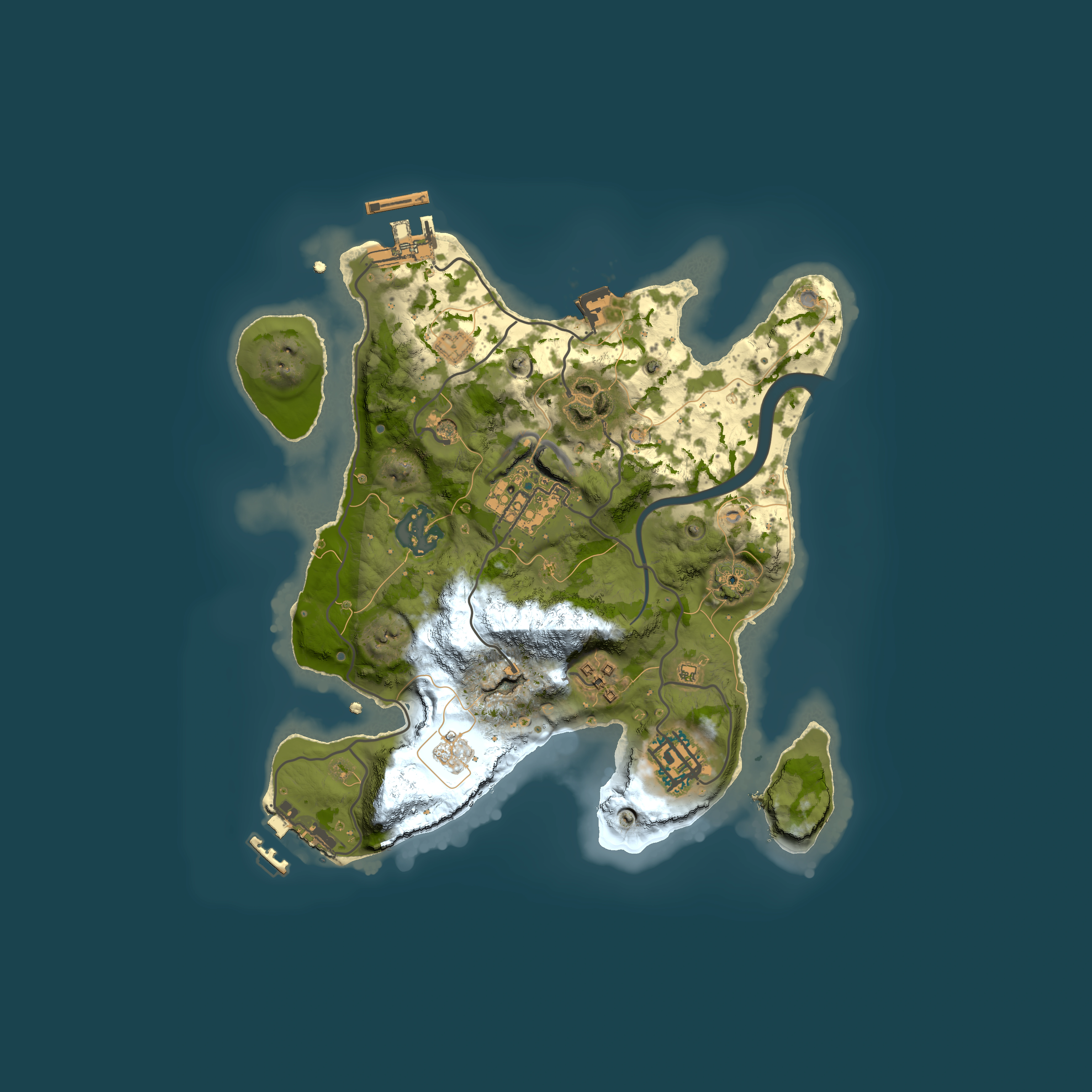 Full top-down render of Rust map seed 2056483221, 2500x2500m