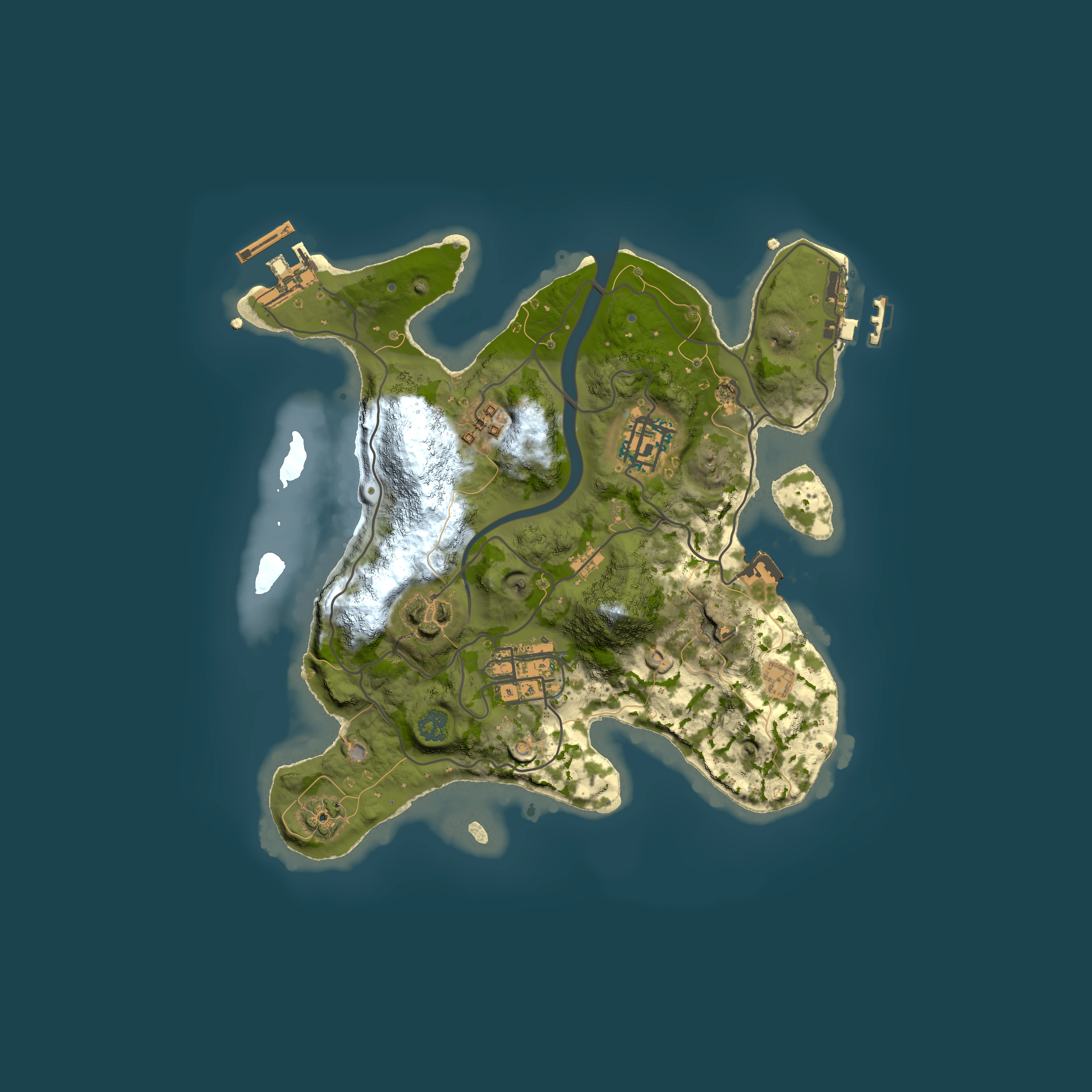 Full top-down render of Rust map seed 558784016, 2500x2500m