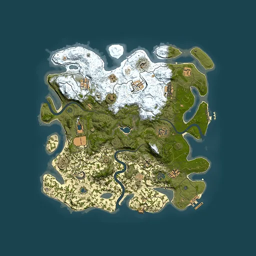 Rust map seed 2091990294, 4000x4000m top-down preview