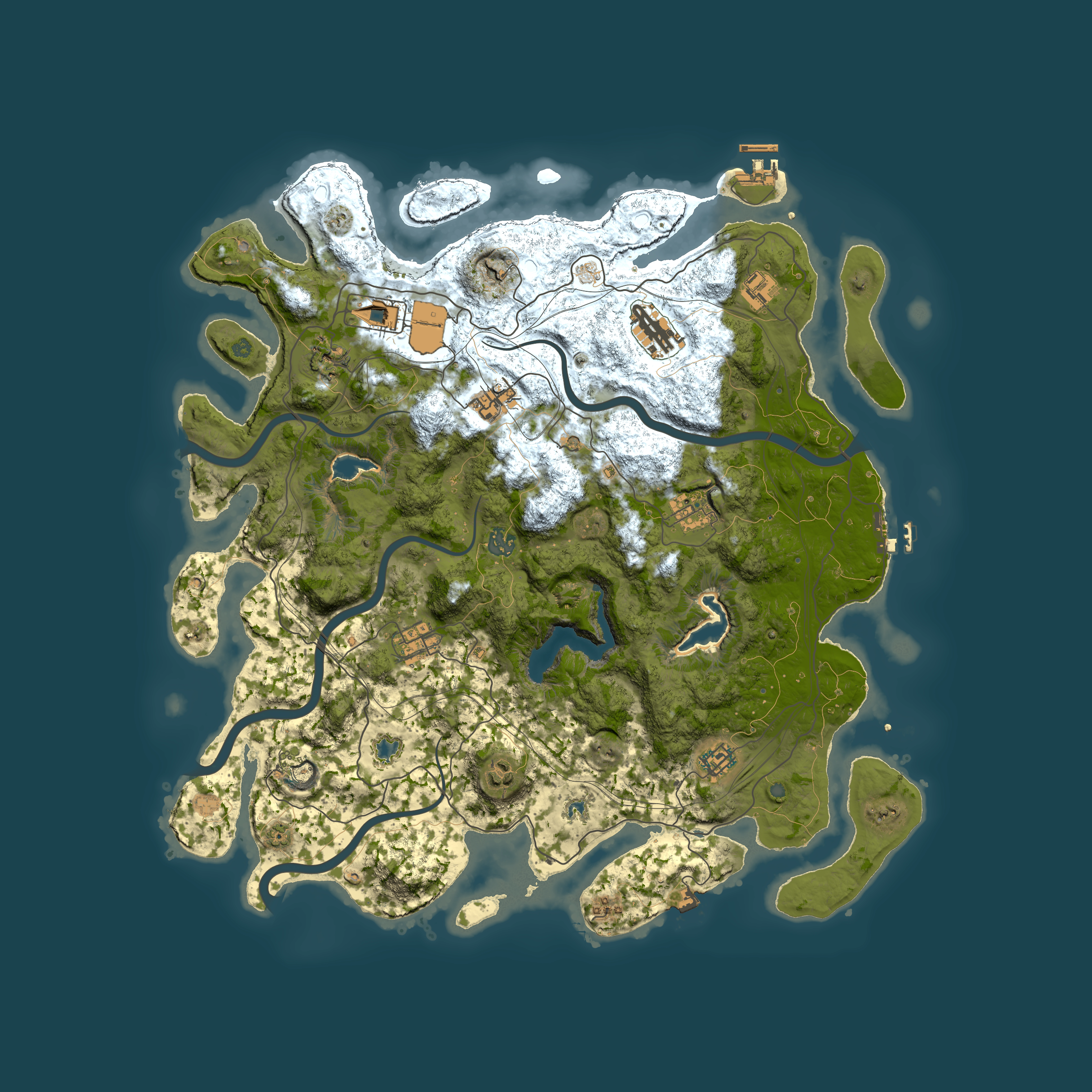 Full top-down render of Rust map seed 1045654602, 4500x4500m