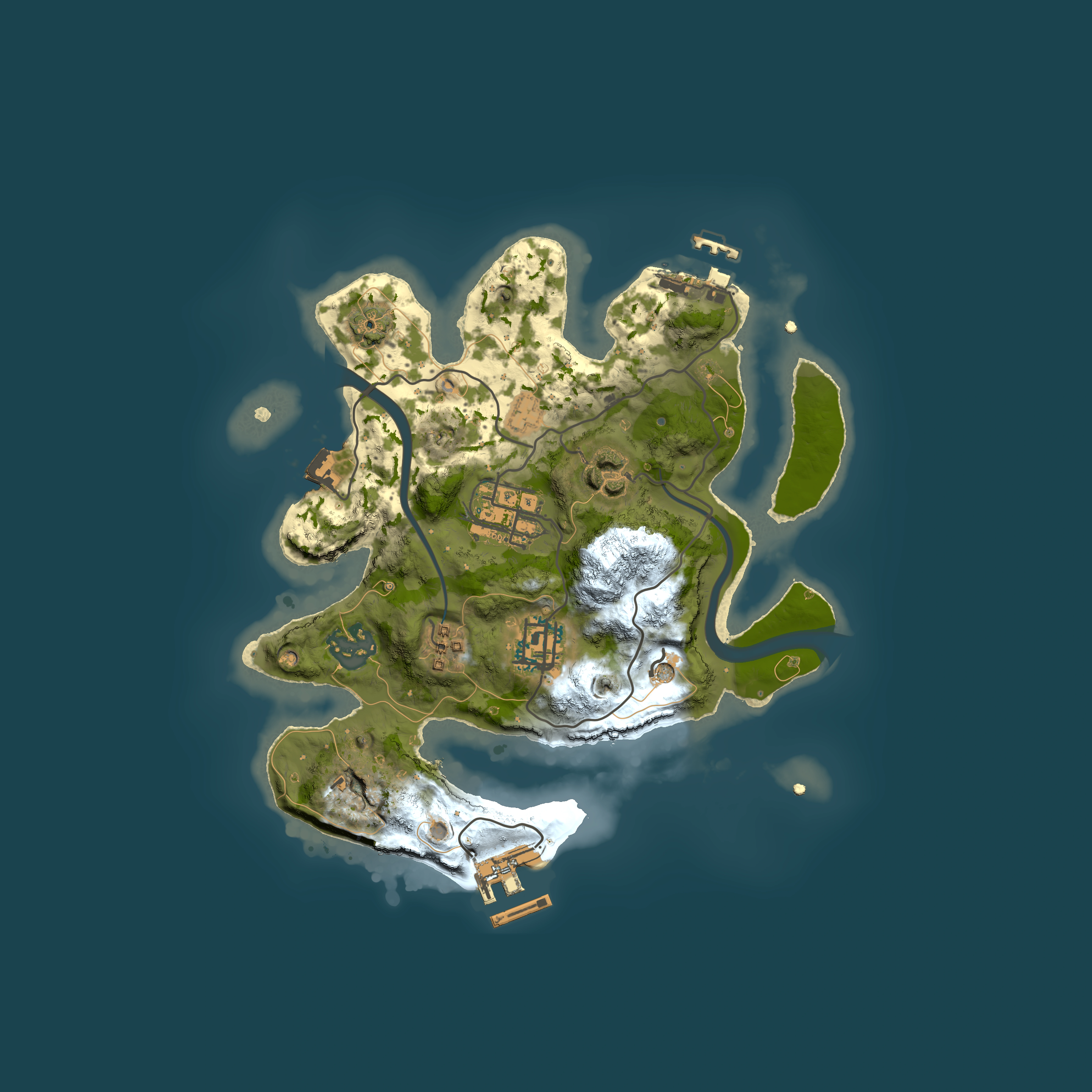 Full top-down render of Rust map seed 1060514227, 2500x2500m