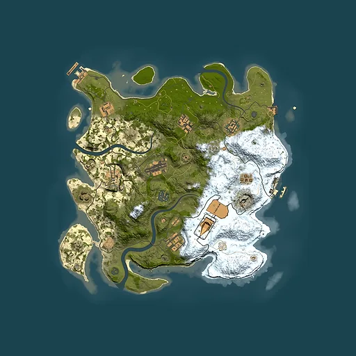 Rust map seed 1150045009, 3500x3500m top-down preview
