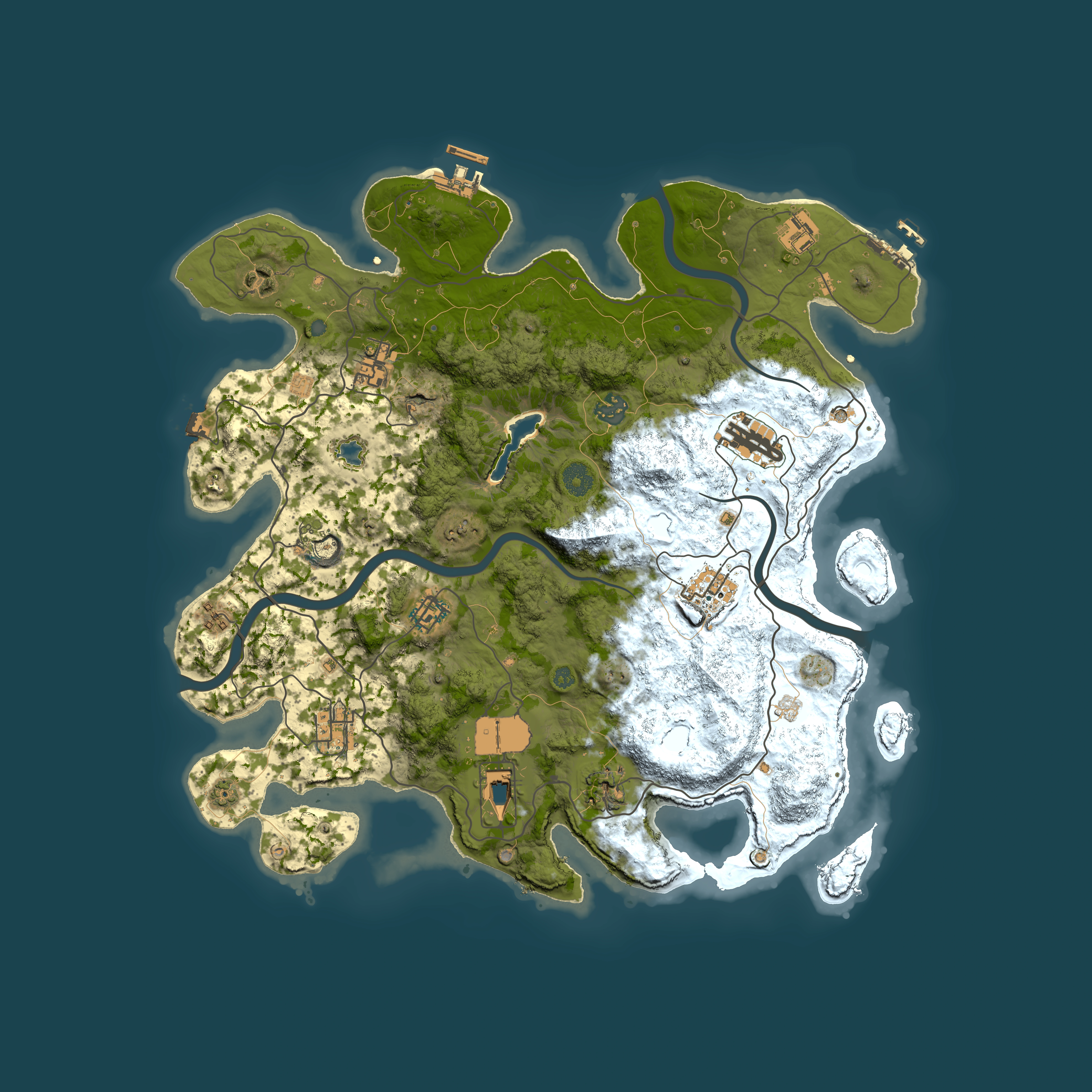 Full top-down render of Rust map seed 831081376, 4000x4000m