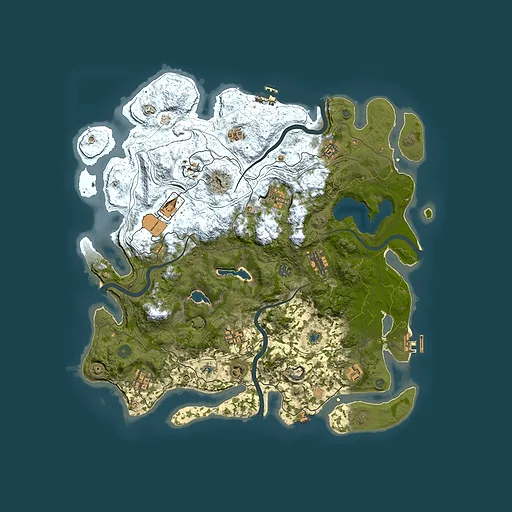 Rust map seed 664340600, 4500x4500m top-down preview