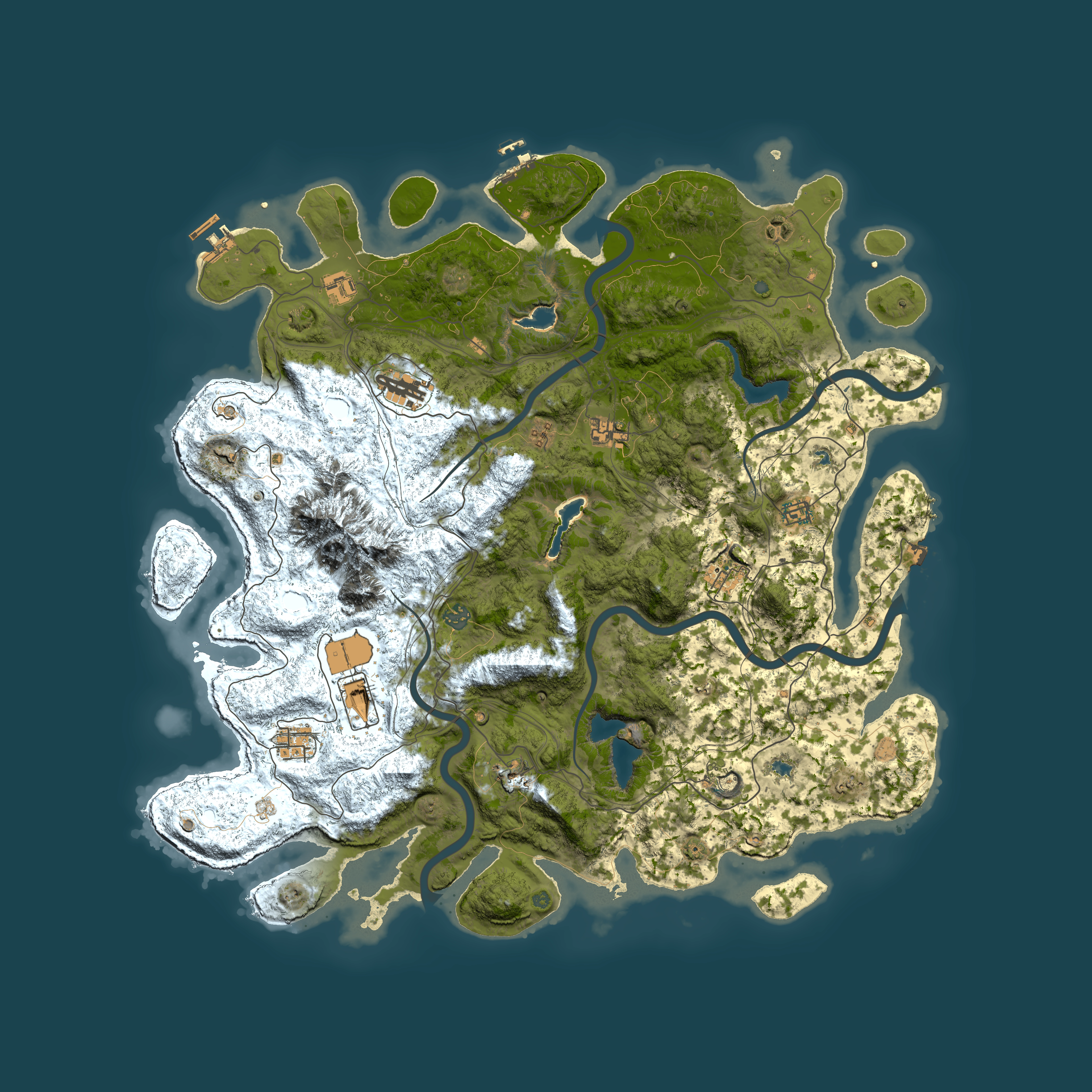 Full top-down render of Rust map seed 1075058555, 5000x5000m