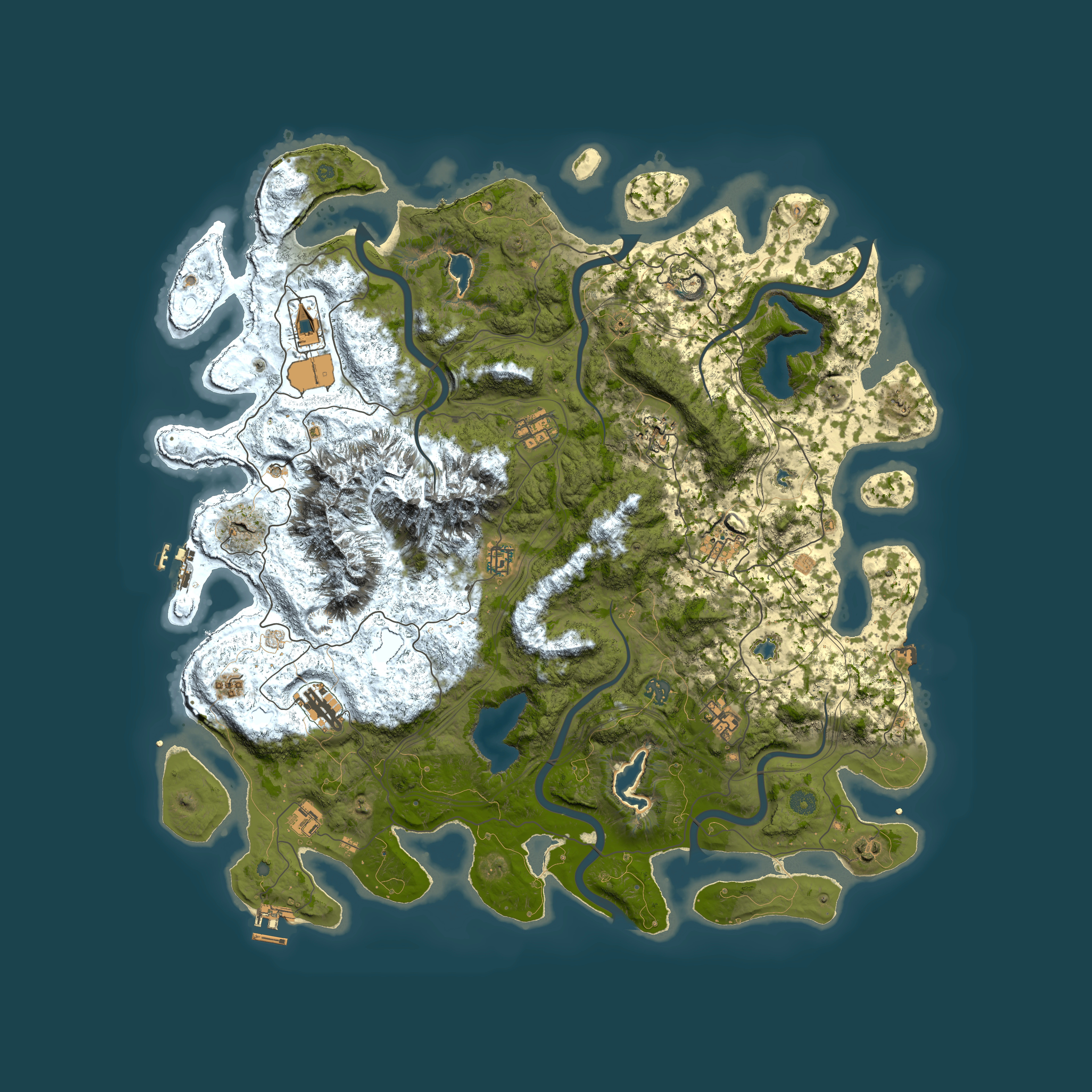 Full top-down render of Rust map seed 1187442375, 5000x5000m