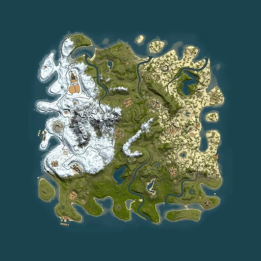 Rust map seed 1187442375, 5000x5000m top-down preview