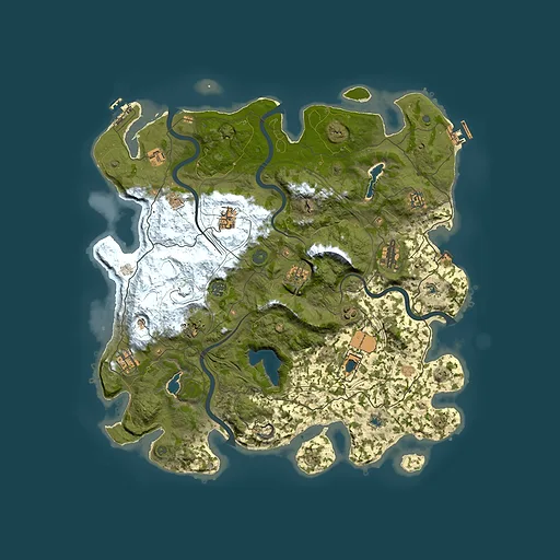 Rust map seed 875579057, 4500x4500m top-down preview