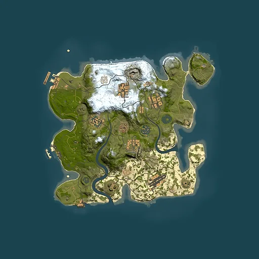 Rust map seed 11164, 3000x3000m top-down preview