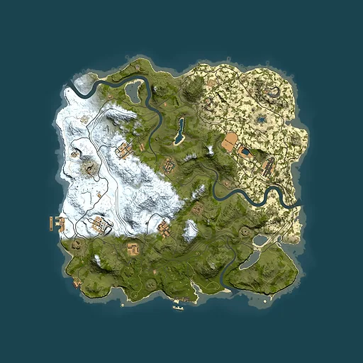 Rust map seed 1337, 4000x4000m top-down preview